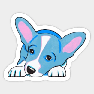 Adorable Corgi Puppy Eyes - Cute Dog Illustration Art Sticker